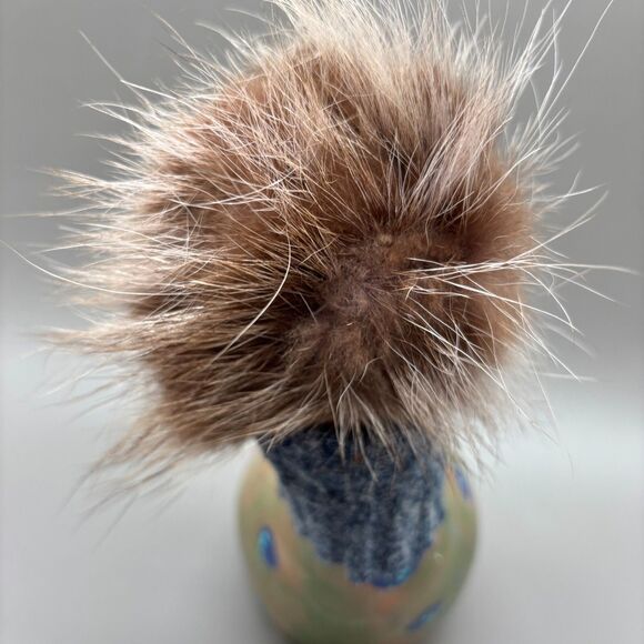 Gourd Art Sculpture J Minter Artist Signed Whimsical Folk Figure Fur Mixed Media - Picture 6 of 8